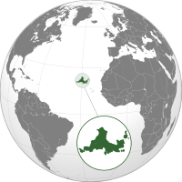 Location of Pavonistade (green) in the Atlantic Ocean