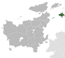 Location of Geatland (in green), within Euclea (grey)