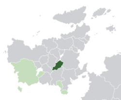 Location of  Slirnia  (dark green) – in Euclea  (green & dark grey) – in ASES  (green)