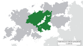 Largest extent of Tervingia, c. 220 CE