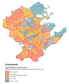 Map of employment statistics