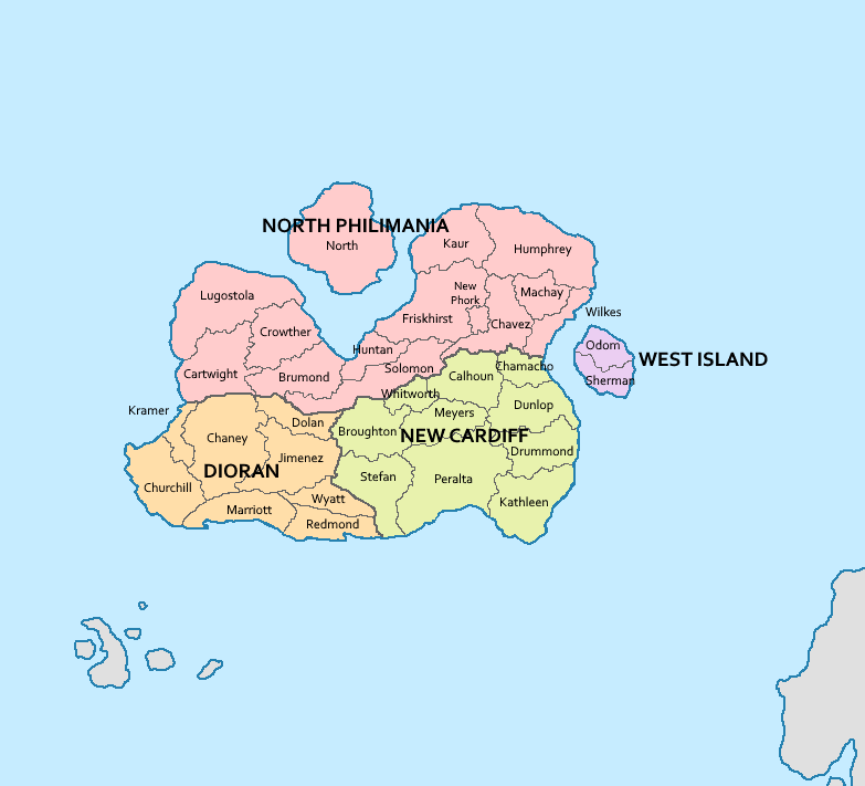 Provincial map of Philimania