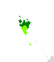 territories controlled by the Democratic Republic in dark green. Territories it claim in light green.