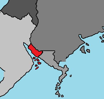 Siniapore (red) bordered by South Sotoa and Utobania