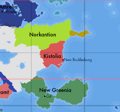 Kistolia and surrounding countries.