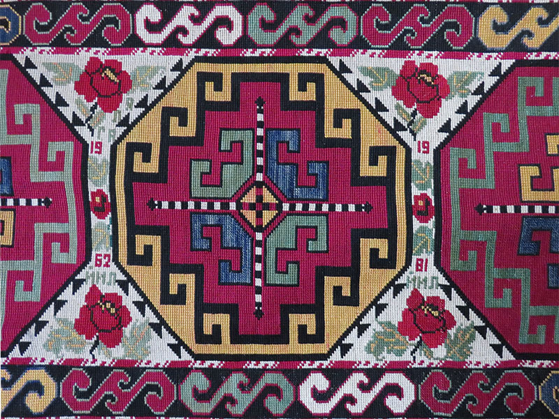 A traditional Orkuzi quilt from a market in Sankt.