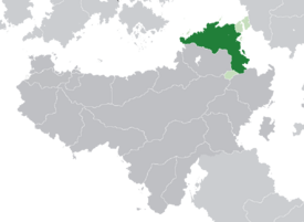 Location of Vardana (green) – claimed territories (light green) – in Scipia (grey)