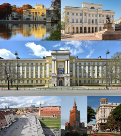Clockwise from top-left: Palace of the Republic • Kravets Museum of Astronomy and Sciences • Kolisnyk Building • Hôtel de Sophia • CZAK-2 Tower • Olsov Square