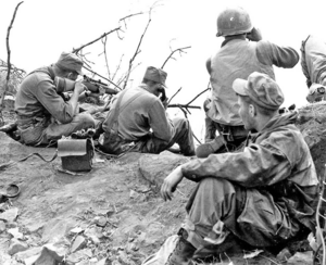 Volunteer forces overlooking an enemy advance, 1961