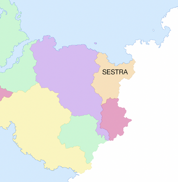 Map of the country in South Eastern continent