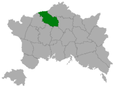 Location of Viszava in Kathia marked in green.