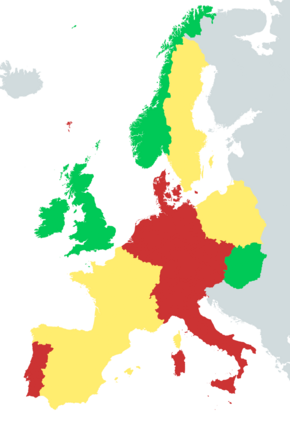 Tarper and its allies in the Commconv in red and the Anti-communists in yellow.