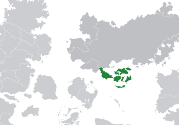 Location of Hindia Belanda (dark green) in Astyria