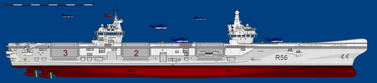 Diagramatic view of the RKNV Queen Alyx En Fidelis, lead ship of the Hero-Class carriers.