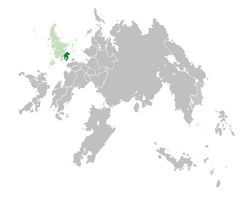 Location of  Velsken  (dark green) in the Hallanic Commonwealth  (green)