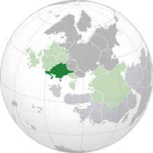 Location of  New Colcha  (dark green) – in Esermia  (green & dark grey) – in the Esermian Strategic Treaty  (green)