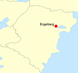 Map showing the location of Engelberg in the Englean Kaiserreich