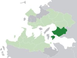 Namija (dark green) in the Kingdom of Trellin (light green)
