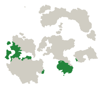 Map of Vieremä Group states (dark green), within Auroria (grey)