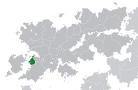 Location of Gelonia (dark green) – in Belisaria (dark grey)