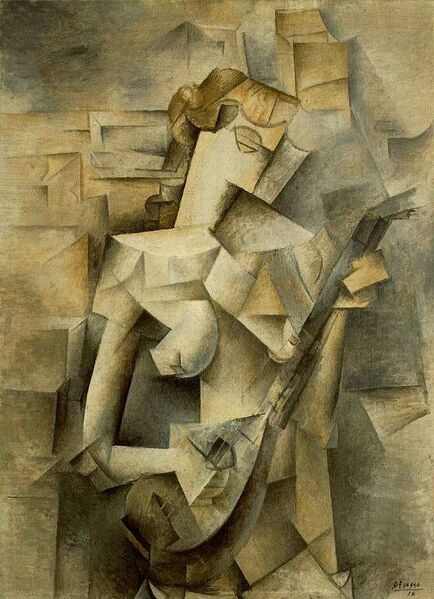 File:Pablo Picasso, 1910, Girl with a Mandolin (Fanny Tellier), oil on canvas, 100.3 x 73.6 cm, Museum of Modern Art New York..jpg