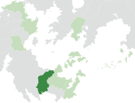 Pulacan (dark green) within the AON (light green) in the Malaio-Ozeros region