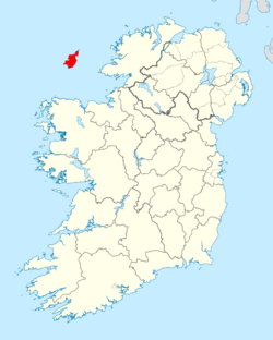 Carrawen (red), with Ireland for reference