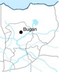Bugan’s location in the state.