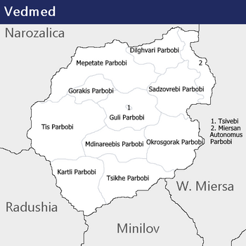 Map of Vedmed's Administrative Regions