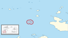 Location of  Mava  (circled) in Triania  (dark green)