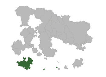 The location of Banana Federation (green) within Moneylania.