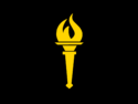 Golden torch in a blank background