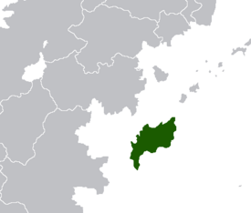 Location of Terangau (green) in Coius (dark grey)