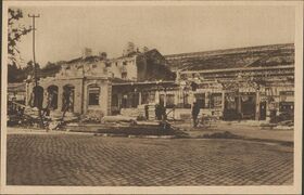 The railway station, after the bombardments.