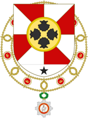 Arms of Erramu Sarasu as Grand Companion of the Order of Pious Lot.png