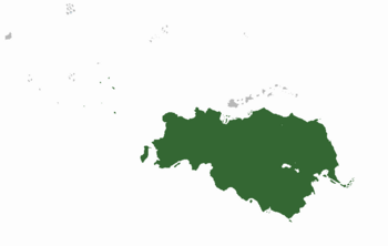 Location of the Federal Republic (green) in Sublustria (light grey)