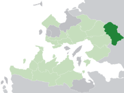 Kur'mala (dark green) in the Kingdom of Trellin (light green)