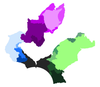 Map of Celaguun with Districts