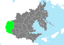 Location of Heuksu Province in Zhenia marked in green.