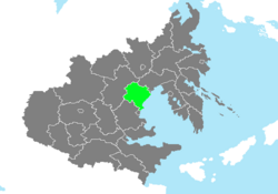 Location of Bukhwa Province in Zhenia marked in green.