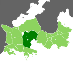 Suedia (dark green) among other Germanic (light green) in 550 AD