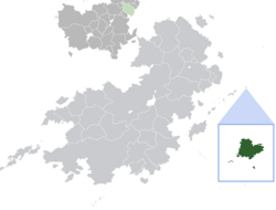Location of Kingsport (dark green) in Coius (grey), with Estmere (pale green)