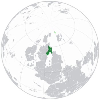 Location of Toendraland on a Globe
