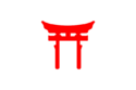 Centered red torii on a white rectangle