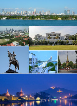 From top, left to right: Yuram Skyline, Naram University, State Building, Rastan I Statue, Vishnegradskiy Causeway, Ranaman Palace, Yuram Temple Nightview
