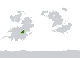Location of Hacyinia on Kylaris in dark green