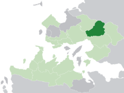 Fymona (dark green) in the Kingdom of Trellin (light green)