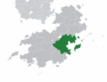 Location of Midagan (dark green) in Coius (light grey).