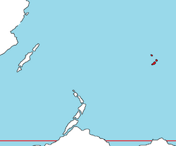 The Holish Islands (in red) in the Samson Ocean, north of Antartique and east of Ausiana.