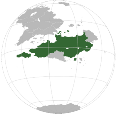 Location of ASTCOM Nations (dark green) in Asteria Inferior (dark grey).